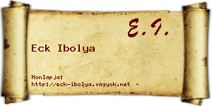 Eck Ibolya névjegykártya
